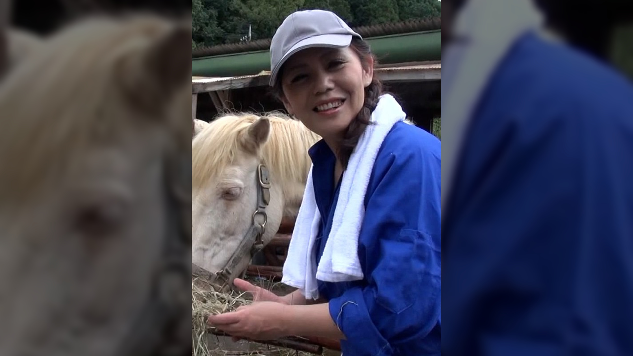 馬を7頭飼育してる酪農家の五十路熟女の欲求不満解消のAV出演！甘い喘ぎ声をあげてイキまくりの濃厚SEX！