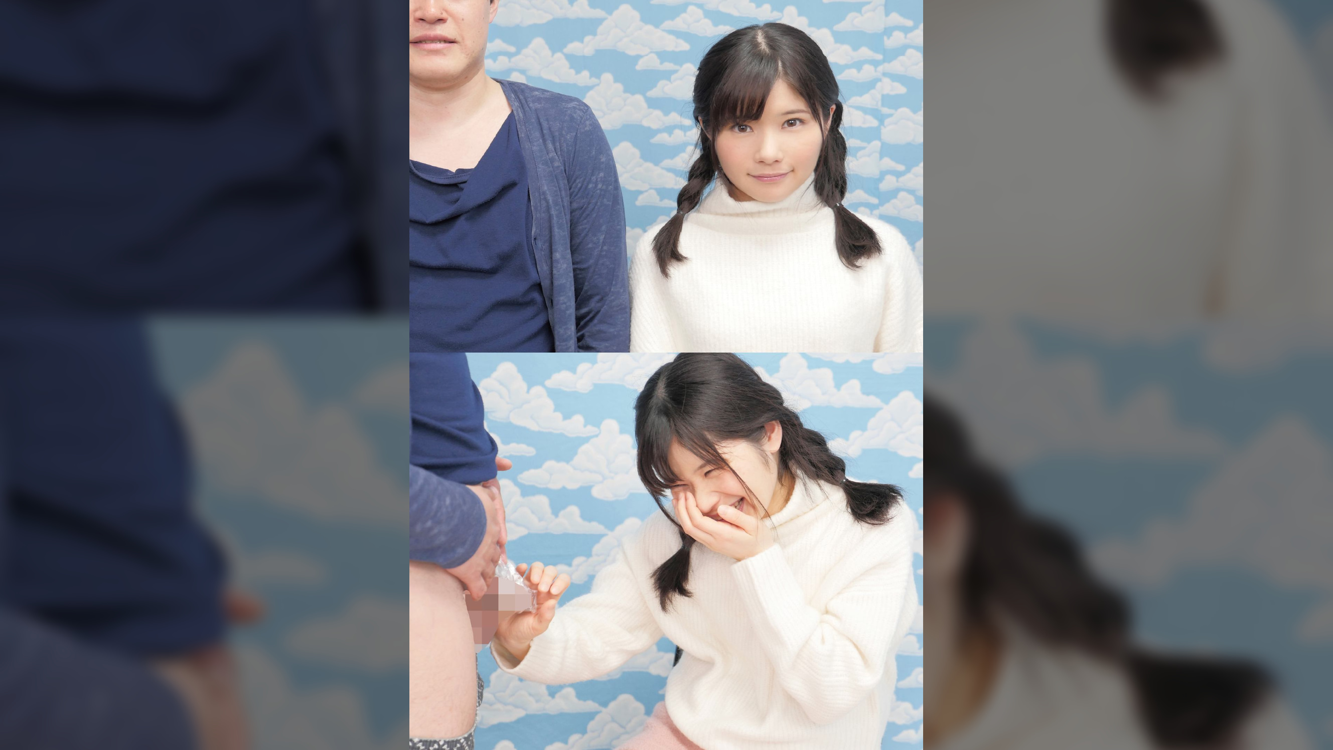ラップ1枚被せて友達と素股してくれませんか？と偽り溶けるラップを仕込んでウブなお嬢さんに生ハメ、中出しさせちゃいました！