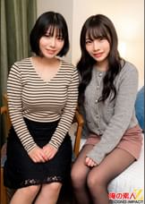 【素股】本物素人ガチナンパ!うす~~いラップ一枚で童貞ちんぽをマンズリしてたらしれっと生でズボっと膣奥まで一気に挿入されるすなおちゃんとあかりちゃん